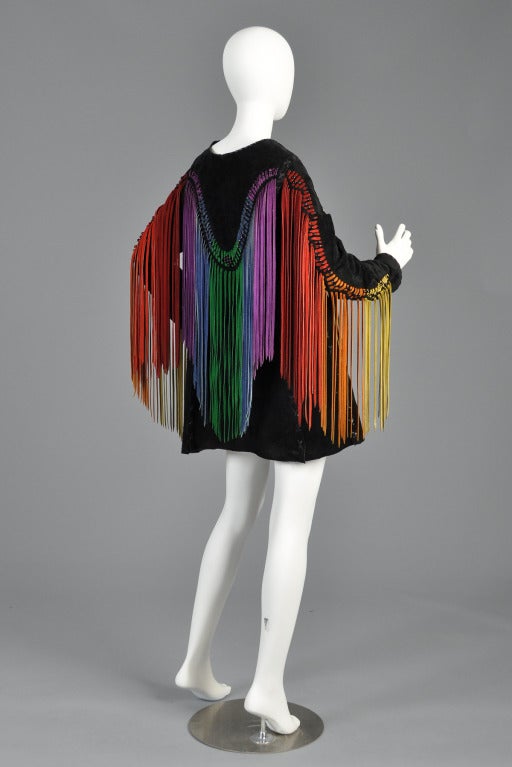 c. 1968 Suede Tunic w/ Rainbow Fringe + Political Provenance 3