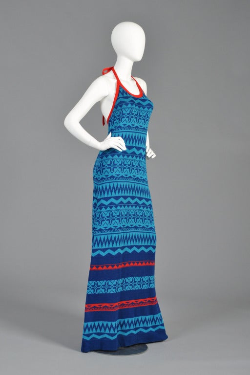 Giorgio Sant'Angelo Knit Halter Maxi Dress For Sale 1