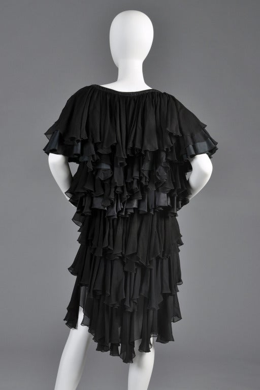 Phoebe Philo for Chloe Silk Chiffon Ruffled Party Dress For Sale 3