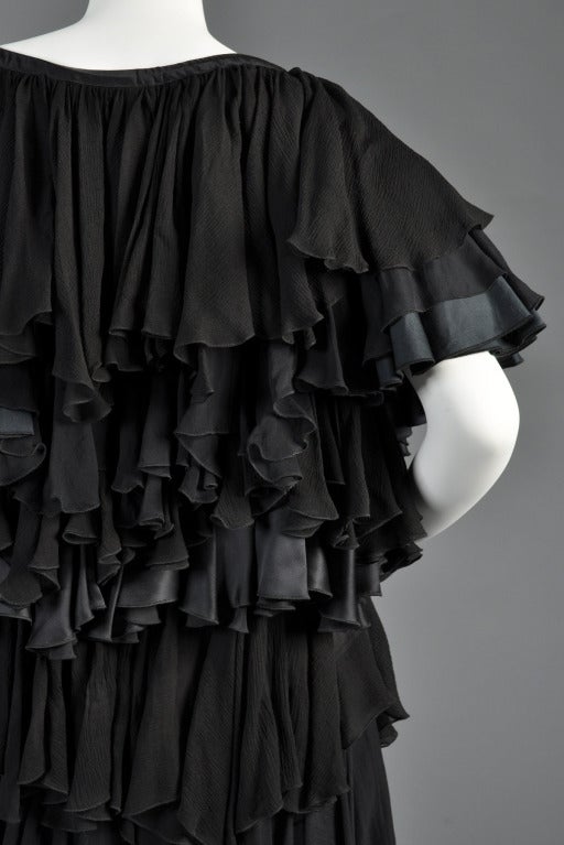 Phoebe Philo for Chloe Silk Chiffon Ruffled Party Dress For Sale 4