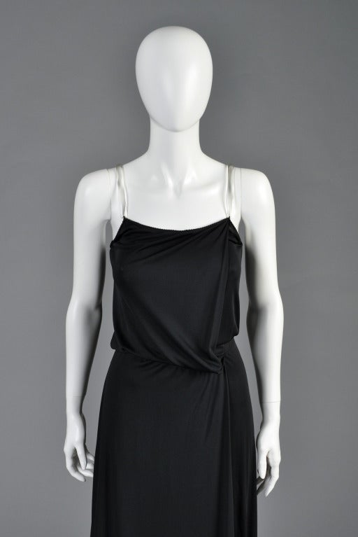 Black Gianni Versace for Callaghan Lucite Strap Evening Gown For Sale