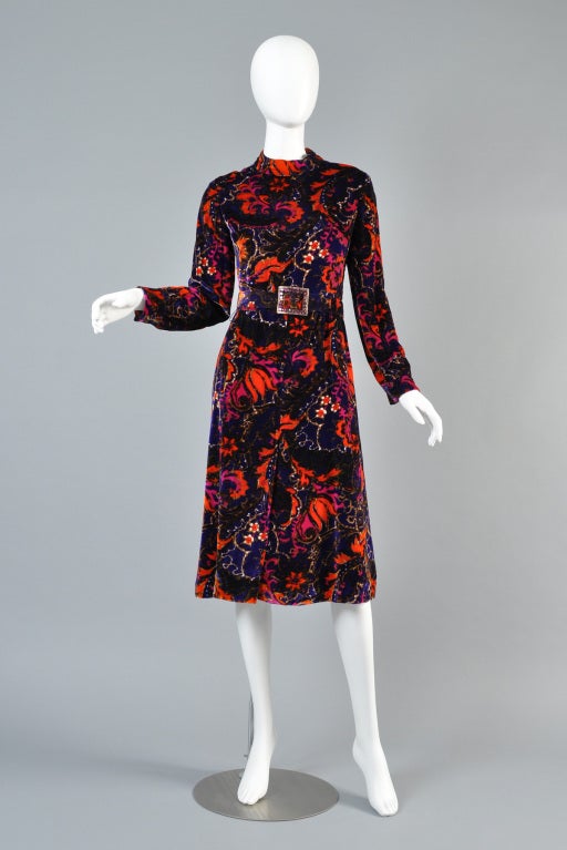 Christian Dior Velvet Dress with Rhinestone Belt