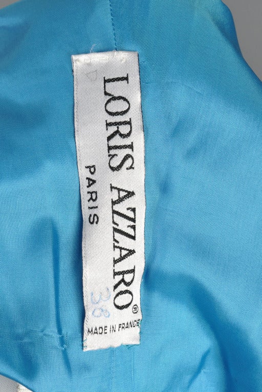 Loris Azzaro Watercolor Silk Cocktail Dress For Sale 4