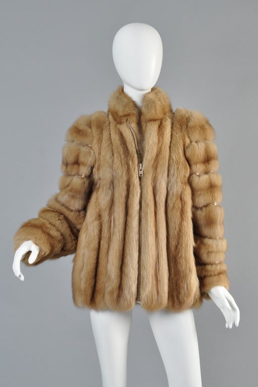 Ultra fab vintage 1980s unisex Christian Dior golden Russian sable + snakeskin coat. Absolutely incredible piece! EXTREMELY rare find. Long + luxe, shaggy + silky golden sable is laterally laid with iridescent snakeskin panels between each pelt.