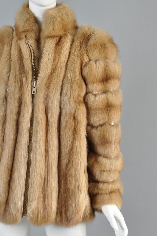 Unisex Christian Dior Golden Sable + Snakeskin Fur Coat 2