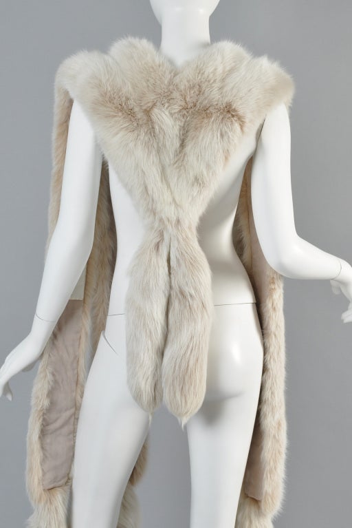 Oscar de la Renta Blush Fox Tail Fur Wrap 5