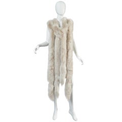 Vintage Oscar de la Renta Blush Fox Tail Fur Wrap