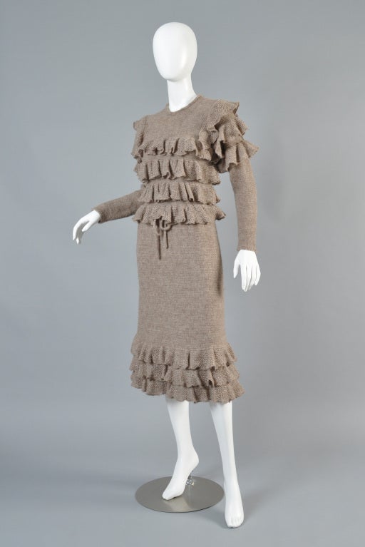 Krizia Alpaca Knit Ruffle Dress 2