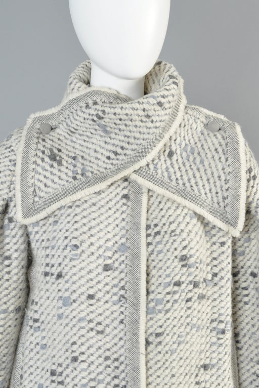 Women's Pauline Trigere 1960s Pagoda Sleeve Scarf Coat