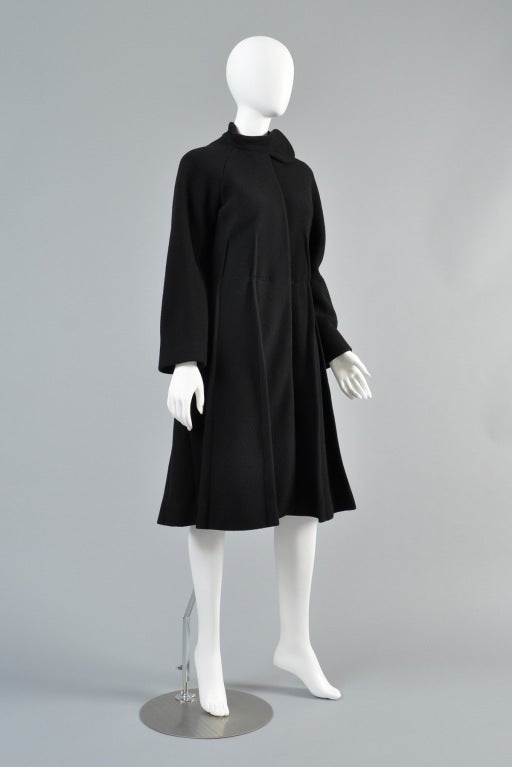 1960s Pierre Cardin Tab Neck Pleated Coat 2