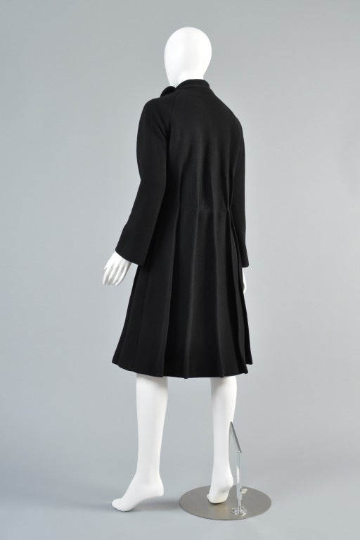 1960s Pierre Cardin Tab Neck Pleated Coat 3