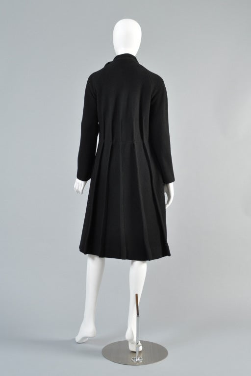 1960s Pierre Cardin Tab Neck Pleated Coat 5