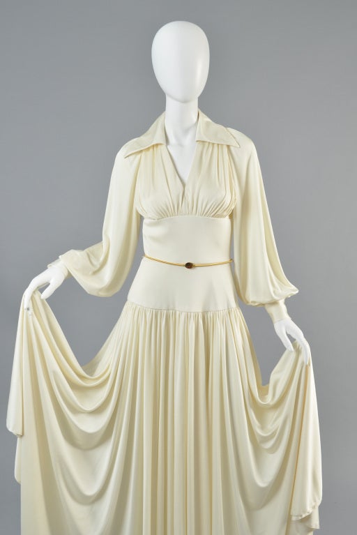 1960s Estevez Ivory Maxi Gown 1