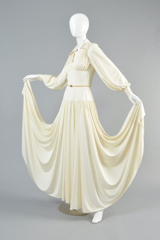 1960s Estevez Ivory Maxi Gown 3