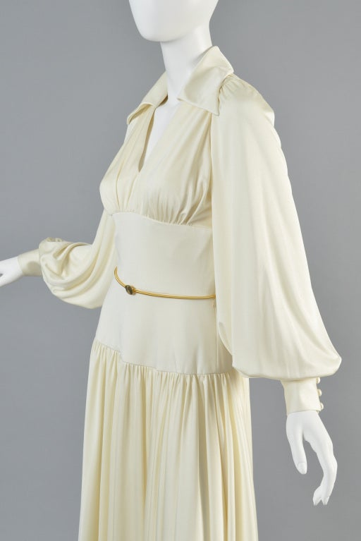 1960s Estevez Ivory Maxi Gown 5