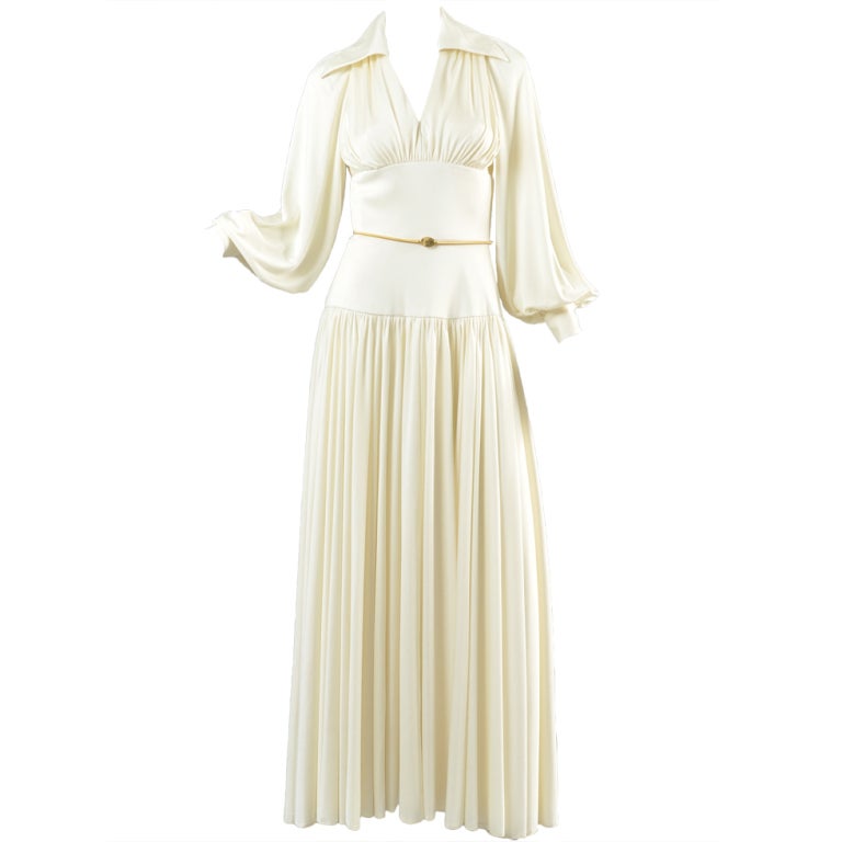1960s Estevez Ivory Maxi Gown