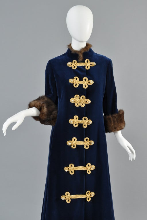 Bill Blass 1968 Velvet + Russian Sable Evening Coat 2