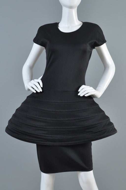 Black Junko Koshino Futuristic Hoop Dress For Sale