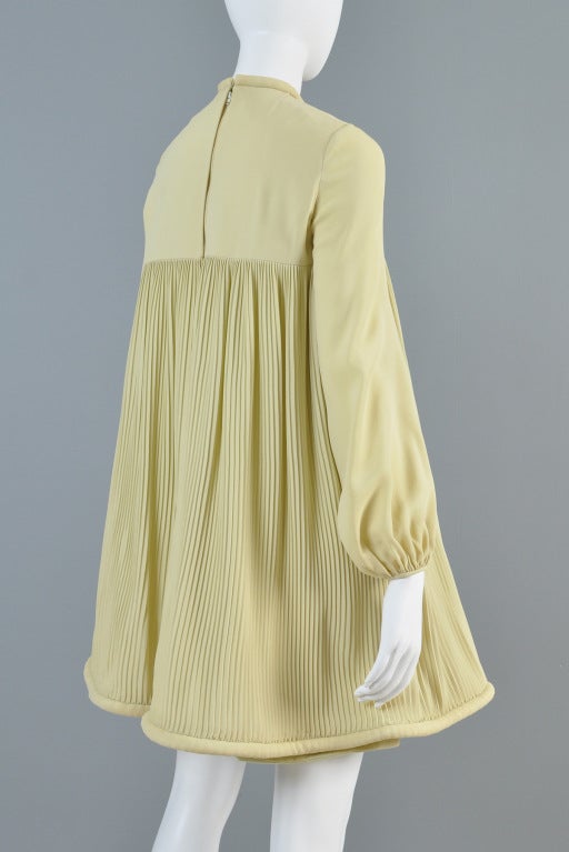 c.1967 Pierre Cardin Pleated Babydoll Dress 2