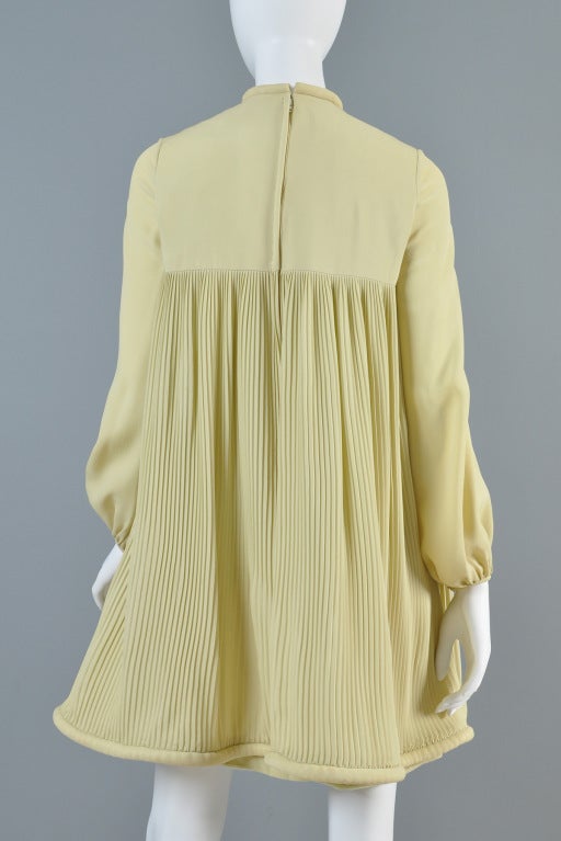 c.1967 Pierre Cardin Pleated Babydoll Dress at 1stDibs