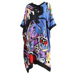 Vintage Michaele Vollbrach Angel Fish Silk Kimono Dress
