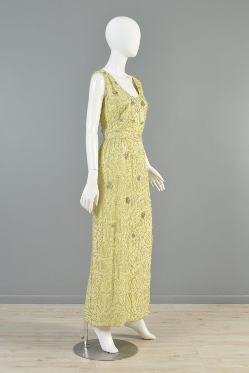 Malcolm Starr 1960s Beaded Gown For Sale 2