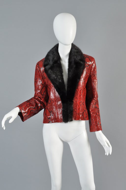 Bill Blass Python Skin + Mink Coat