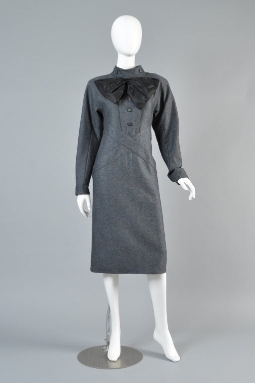Chloe 1980s Wool + Silk Bow Dress