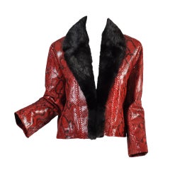 Bill Blass Python Skin + Mink Coat