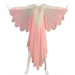 Oscar de la Renta Hand Painted Silk Flower Petal Gown