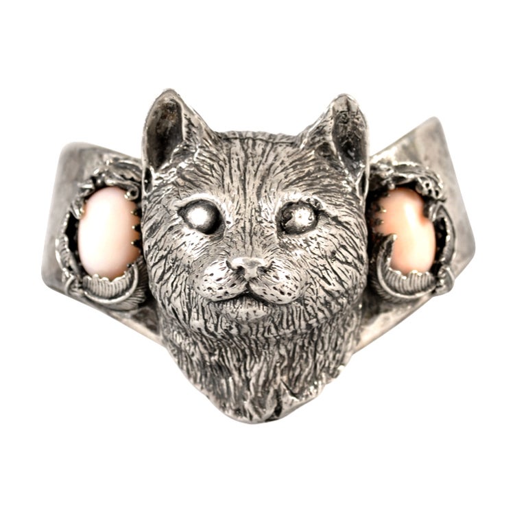 Bob Stringer Sterling Silver Cat Bracelet