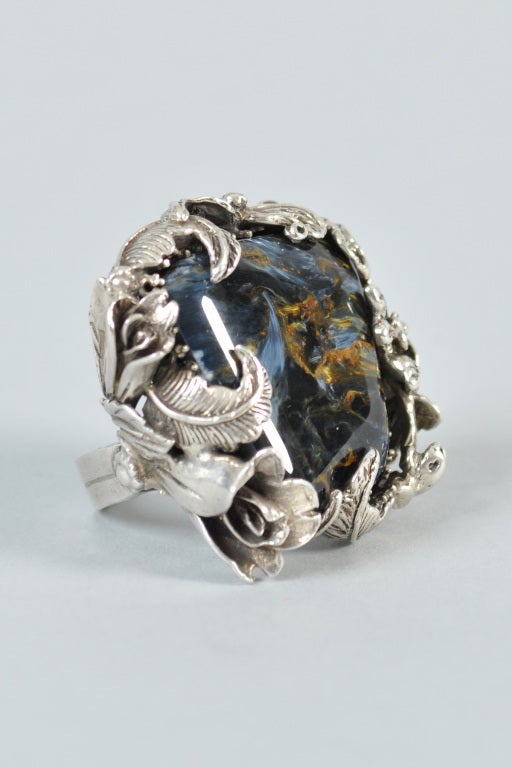 Bob Stringer Agatized Petrified Wood Sterling Silver Ring 3