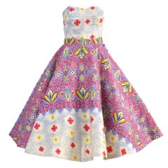 Vintage 1950s 2pc Ethnic Full Circle Patio Dress