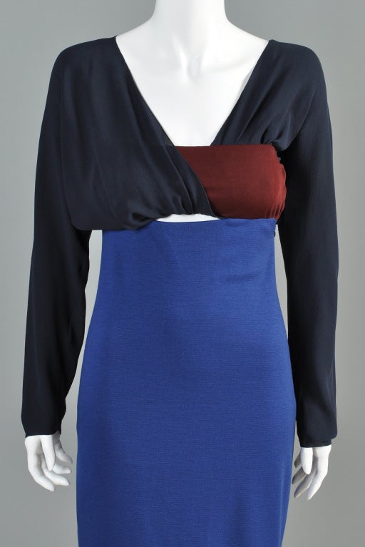 Women's Gianni Versace Couture Colorblock Bodycon Dress