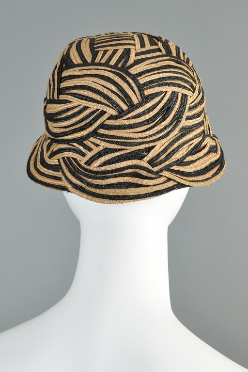 Elsa Schiaparelli Woven Stripe Hat 1