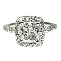 1.01ct F VS1 Radiant Diamond Frame Ring 8