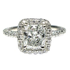 1.01 carat GIA F VS1 Radiant Diamond Frame Ring