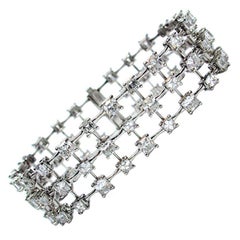 J. Birnbach 18.31 carat Cushion and Asscher Diamond Triple Row Bracelet