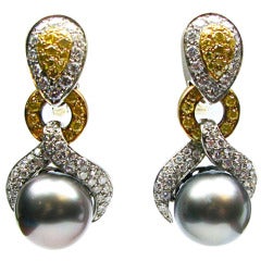 Pearl and Diamond Earrings