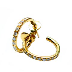 Classic Yellow Gold Hoops with Diamonds