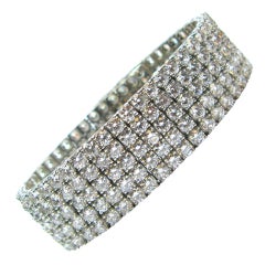 Perfect 5-Row Diamond Mesh Bracelet in Platinum