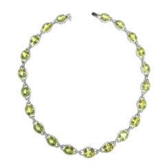Yellow Beryl and Diamond Necklace 7