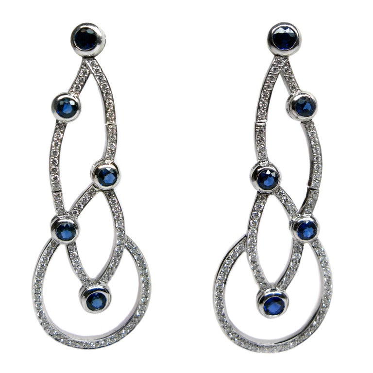 Sapphire Diamond Earrings