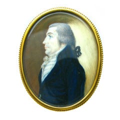 Antique Hand Painted Ivory Pin