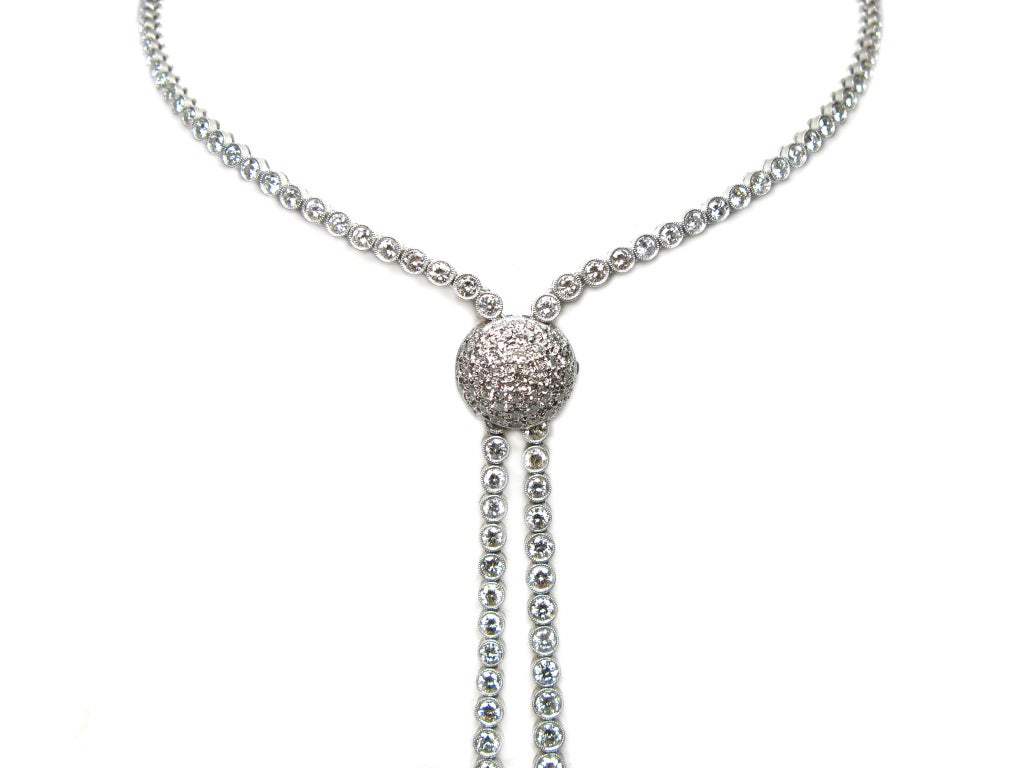 Diamond Platinum Lariat Necklace