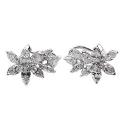 2.82 carats Marquise Diamond Cluster Earrings