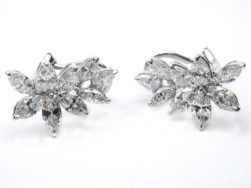 2.82 carats Marquise Diamond Cluster Earrings