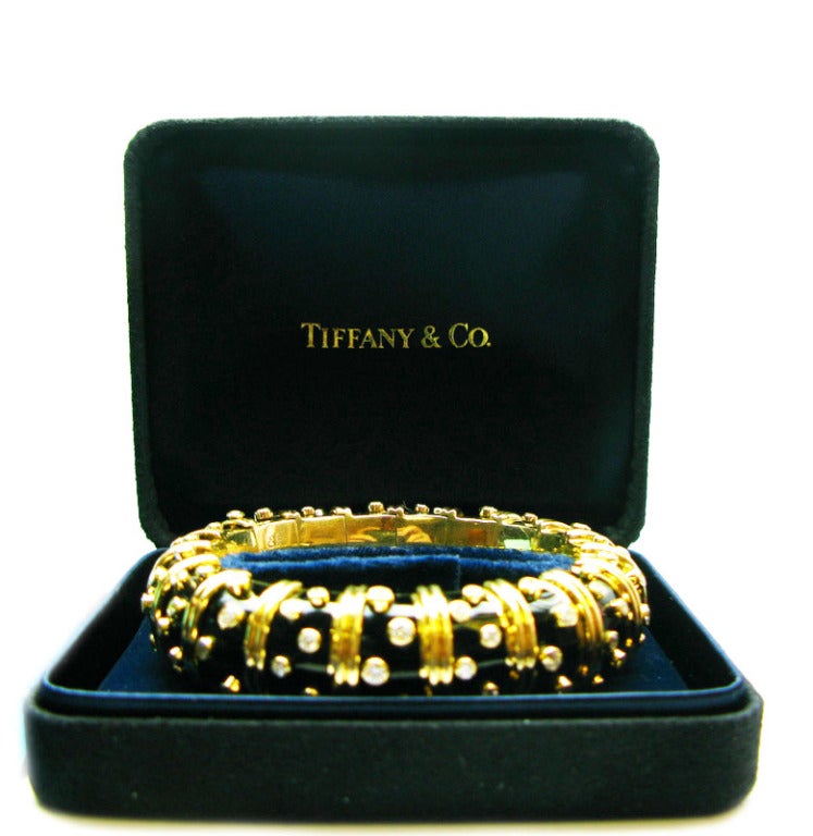 Women's Tiffany & Co. Schlumberger Diamond and Enamel Bracelet