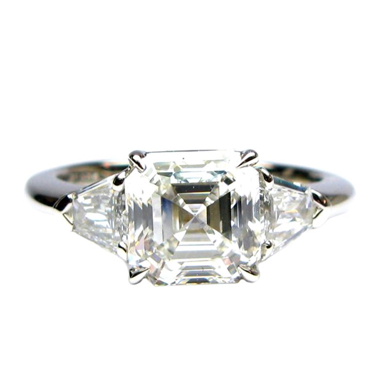 J. Birnbach 2.19 Carat F VS1 GIA  Asscher Cut Diamond Ring