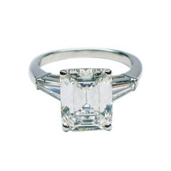 3.32Ct H VS1 Emerald Diamond Ring
